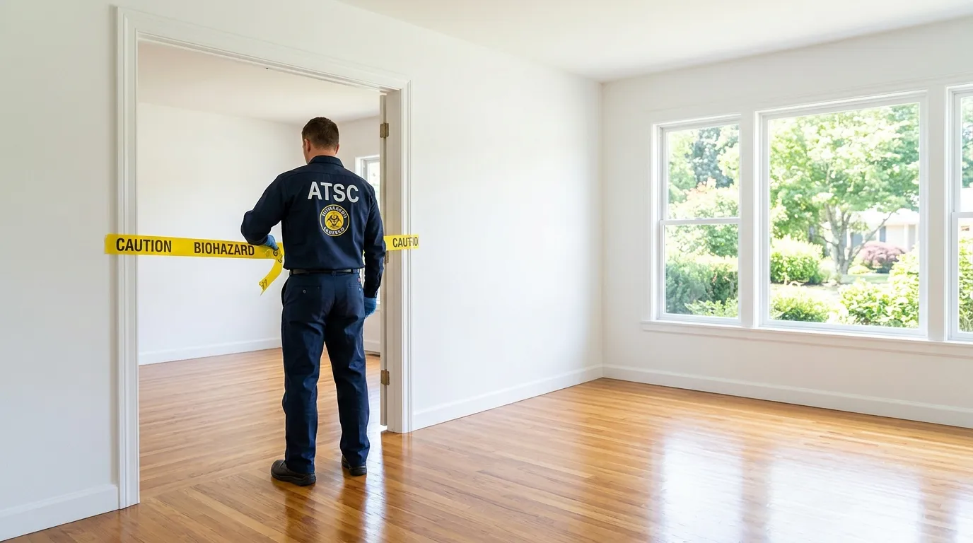 Certified biohazard cleanup crew performing Decomposition Cleanup in Concord